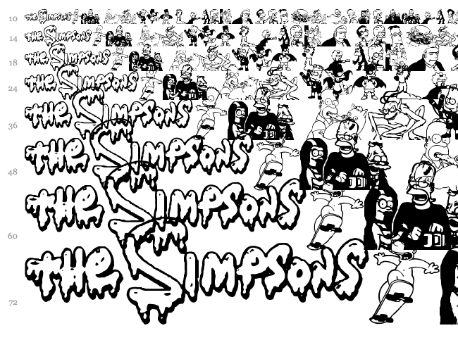 Simpsons Treehouse of Horror font waterfall